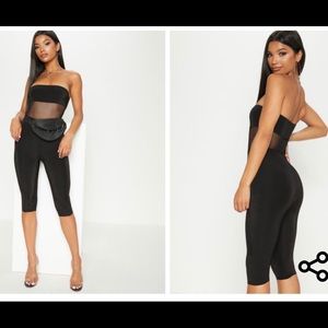 Black Mesh Bandeau Unitard